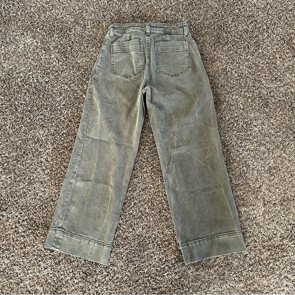 Sanctuary The Marine Crop Standard Rise Wide Leg Jeans Gray Wash Women's Size 26 - Picture 2 of 10